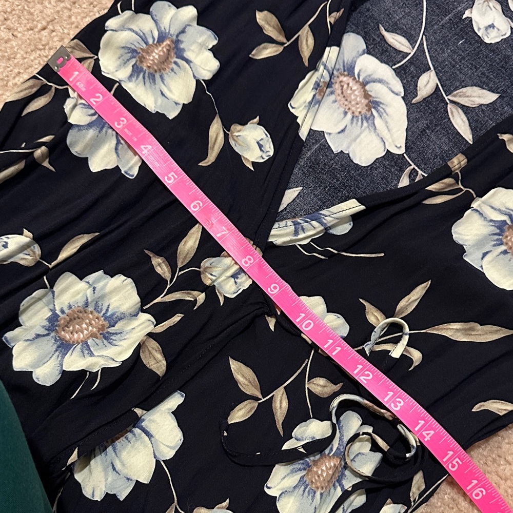 Lulus Lake Como Navy Floral High-Low Wrap Dress - Picture 6 of 14
